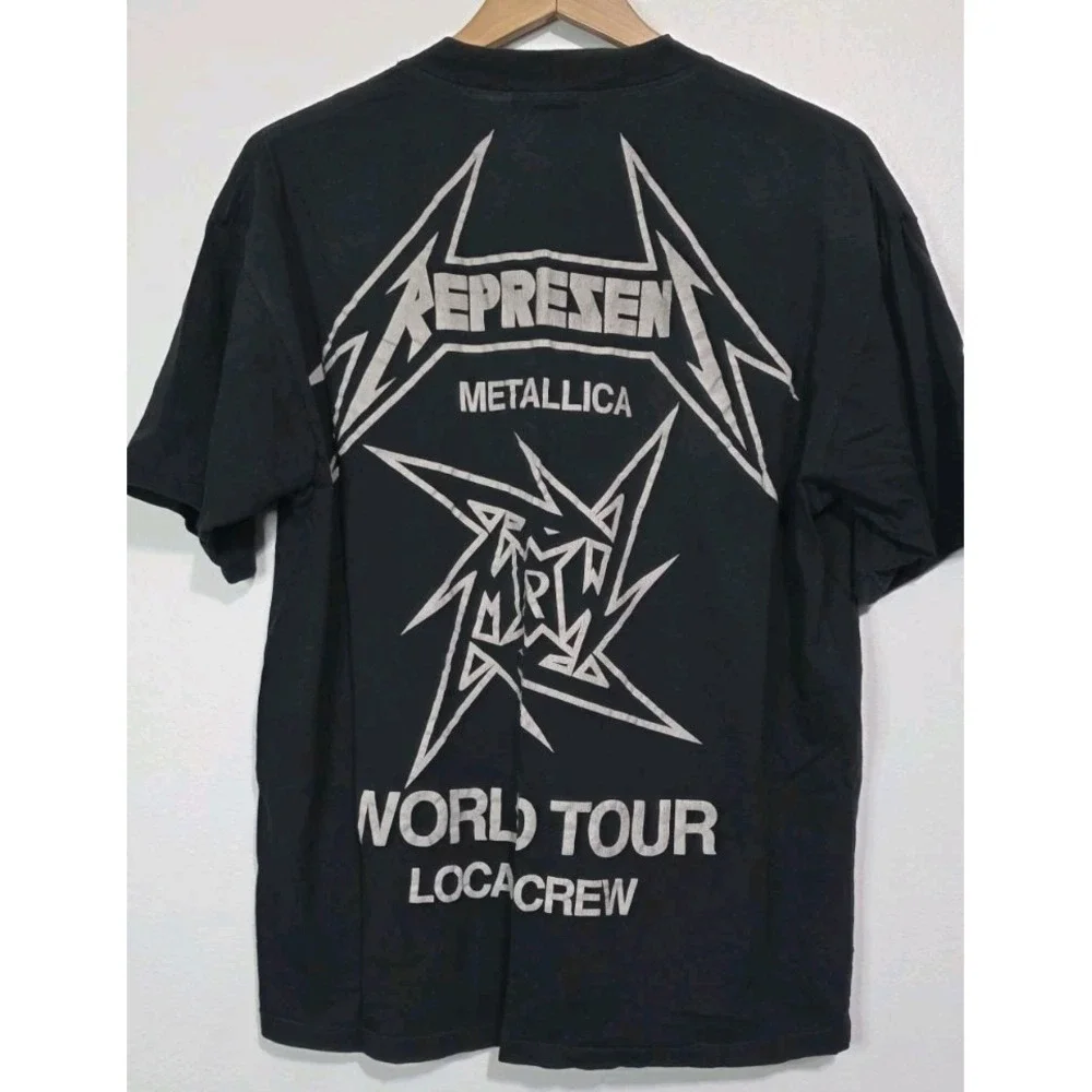 REPRESENT X Metallica 40yr Anniversary T‎ Shirt Men M Black Rock Moto Grunge EUC